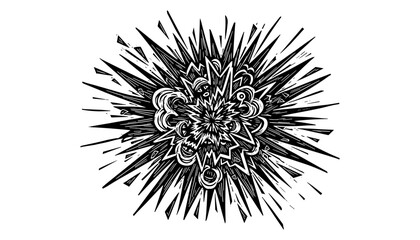 Obraz premium Dynamic monochrome blast art in abstract hand-drawn style for modern visuals
