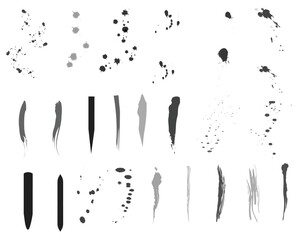 Ink Splatter and Abstract Shape Vector Set – Grunge Ink Drops, Liquid Shapes & Splash Elements