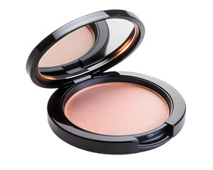 Open face powder compact isolated on transparent background