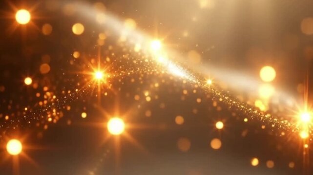Warm Golden Fairy Lights Blinking with Soft Bokeh Background in 4K