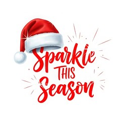 Spread holiday cheer with this festive design featuring a Santa hat and the message "Sparkle This Season" for your Christmas promotions and seasonal greetings