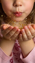 Golden Glitter Hands – Artistic Aesthetic. generative ai

Short Description: Painted hands blowing golden glitter with soft textured strokes.