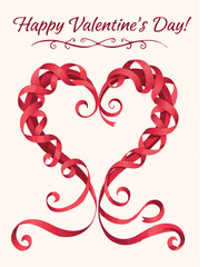 Red Ribbon Heart for Valentines Day