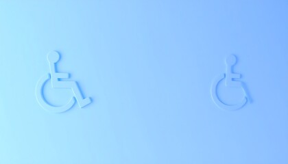 Smooth blue gradient scene with clean-line raised accessibility icons