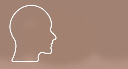 white silhouette of a human head