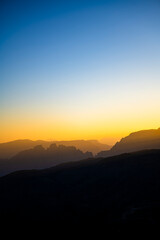 Al Hajar Mountains, Oman. Landscape near the Jabal Shams and the village of Bilat Sayt.