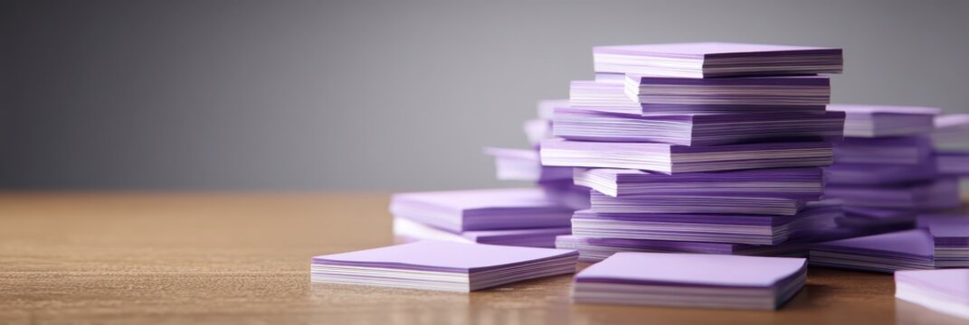 Stack of Microsoft OneNote Logos &acirc;&euro;&ldquo; Collaborative Note-Taking Software in Purple, Perfect for Web Banners and Information Technology Marketing