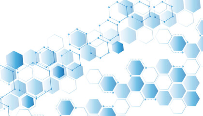 Hexagons pattern background. Genetic research, molecular structure.