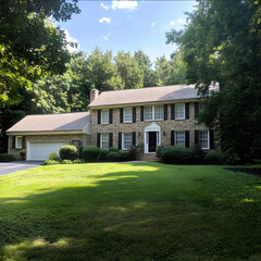 Modern Cube House Sleek Minimalist Design with Spacious Windows and Lush Green Surroundings