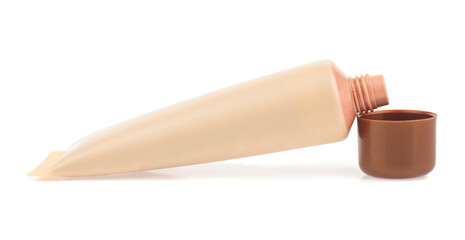 Tube of cream isolated on white background.