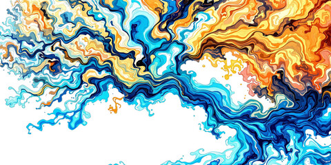 Colorful ink flow tree art with vibrant twisting branches and roots