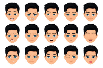 cute blue eyed boy face emotions