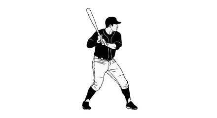 Baseball Batter Ready &ndash; Vector Illustration