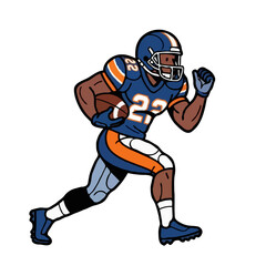 Football Player Running &ndash; Vector Illustration
