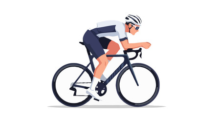 Cyclist on Race Bike &ndash; Vector Illustration