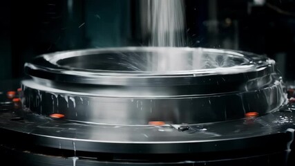 Closeup medium shot of laser engraving on metal mold surface showcasing detailed pattern creation and advanced mold customization techniques.