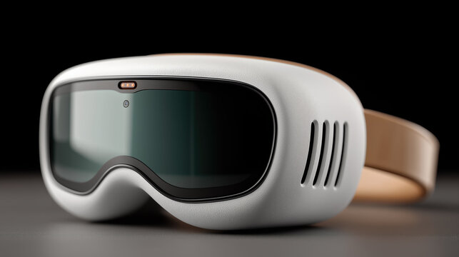 Modern VR or ski goggles closeup immersive technology and virtual reality entertainment concept