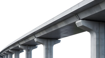Fototapeta premium Modern concrete elevated highway structure featuring robust support pillars and a sleek road deck.