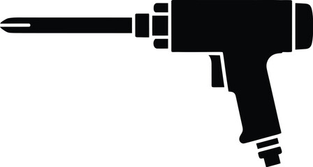 Black and white drill tool vector illustration