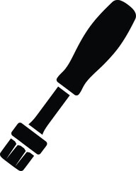 Wire brush  screwdriver tool icon for cleaning and maintenance