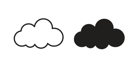 Clouds icon flat simple icon. Liner version - stock vector.