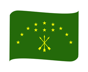 Adygea National Europe Flag Ribbon Emblem Symbol Icon Vector Illustration Abstract Design Element