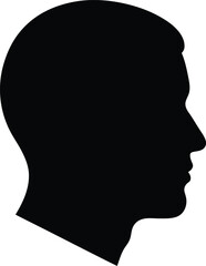 Male head silhouette profile black and white graphic