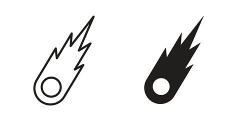 Comet icon flat simple icon. Liner version - stock vector. © Ch