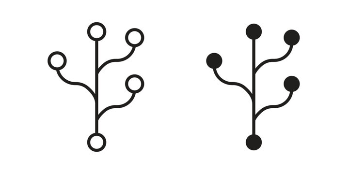 Code branch icon flat simple icon. Liner version - stock vector.