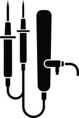 Electrical tester tool black and white simple icon
