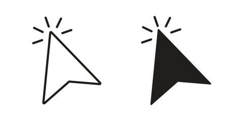 Cursor icon flat simple icon. Liner version - stock vector.