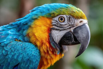 Obraz premium Close Up Colorful Blue and Gold Macaw Parrot