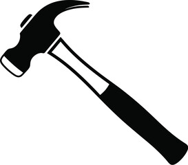 Black and white claw hammer tool illustration icon