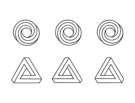 Endless Spiral and Impossible Triangle Designs in Harmonious Geometric Flow