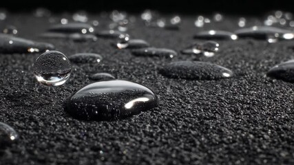 Dynamic medium shot of selfcleaning zinc coating with water droplets beading off demonstrating advanced protective and maintenance properties.