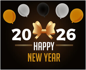 Happy New Year 2026 Holiday Abstract Gold Color Design Symbol Vector Illustration