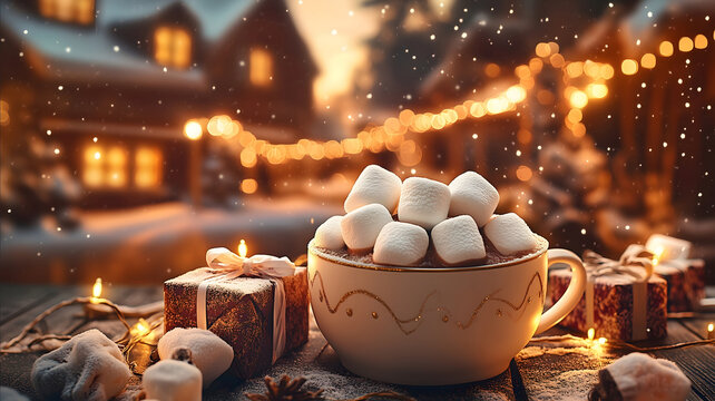 A romantic outdoor proposal with candlelight, soft white roses, twinkling fairy lights, and an engagement ring on a velvet cushion, under a starry sky, symbolizing the magic of the moment. - Powered by Adobe