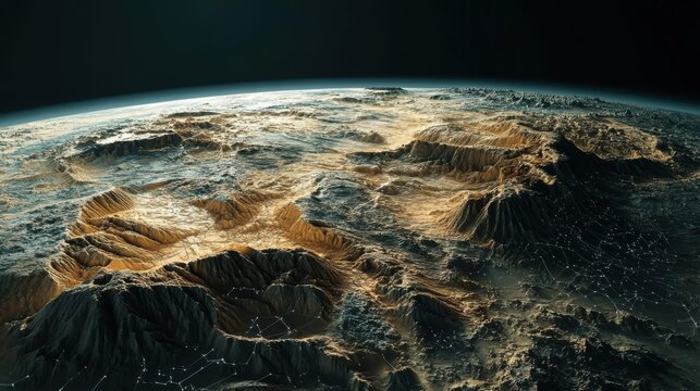 3D rotating Earth with futuristic AI connections