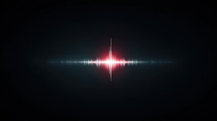 Abstract soundwave with red light on dark background for audio themes,Silent Record Week