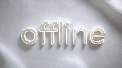 Neon offline sign on soft fabric surface for minimalist design concepts,Silent Record Week