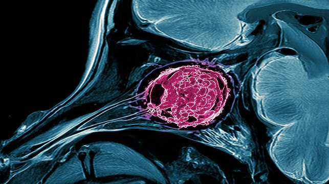 MRI scan image highlighting malignant area in prostate region