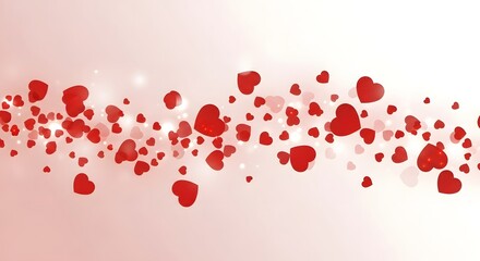 Obraz premium Romantic valentine's day design with red hearts on white background for cards and celebrations