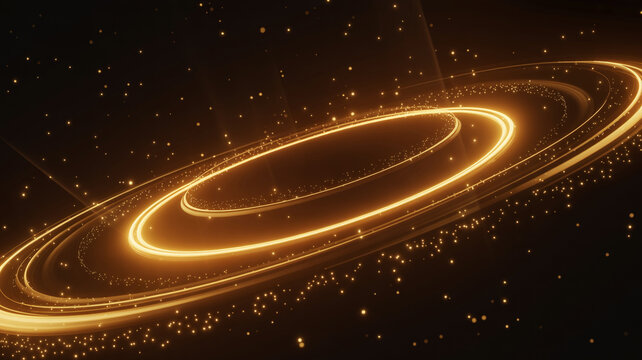 Radiant Light Spiral – Futuristic Golden Ring Design