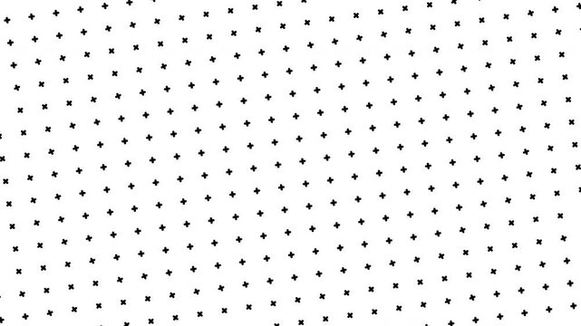 A monochromatic seamless pattern showcasing a grid of small dots arranged in a diagonal zigzag layout. The black and white dots alternate, with white dots slightly larger