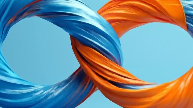 Abstract Infinity Symbol with Blue and Orange Colors.