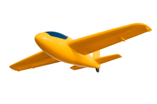 Sleek Yellow Jet: Power, Speed, and Aerial Dominance Defined on Transparent Background.