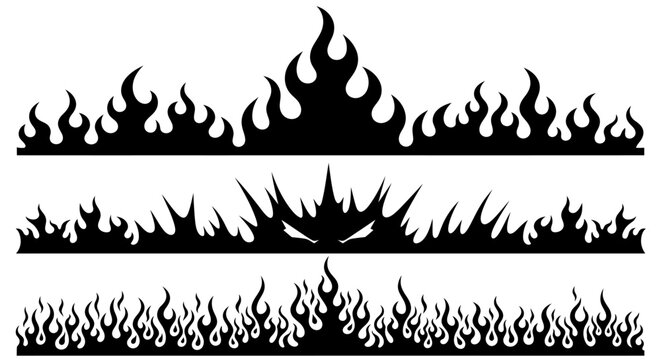 Fiery Borders - Decorative Flame Designs for Creative Projects.