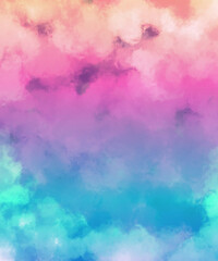 abstract watercolor background, rainbow watercolor cloud
