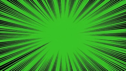 Dynamic green and black radial burst creating a sense of speed and energy, perfect for action, comic book, or motion graphics projects