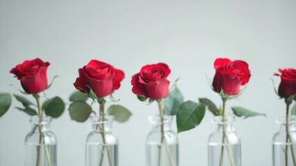A bouquet of red roses sits elegantly in a decorative vase - Powered by Adobe